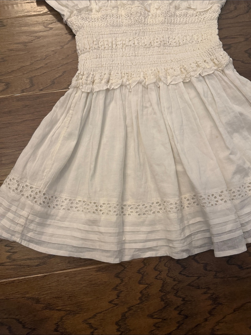 NWOT Cleobella Hayden Smocked Boho Mini Dress Ivory White S - Picture 10 of 14